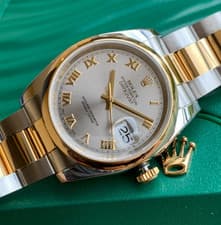 2004 Rolex DateJust 116203 Roman 18K Gold & Stainless Steel Wristwatch