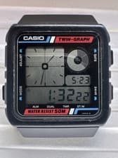 Casio AE-20W Twin Graph Vintage Rare! Works!