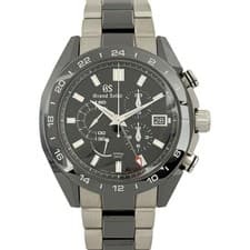 Grand Seiko SBGC223 46mm Titanium Black Dial Spring Drive GMT Chronograph #KN210
