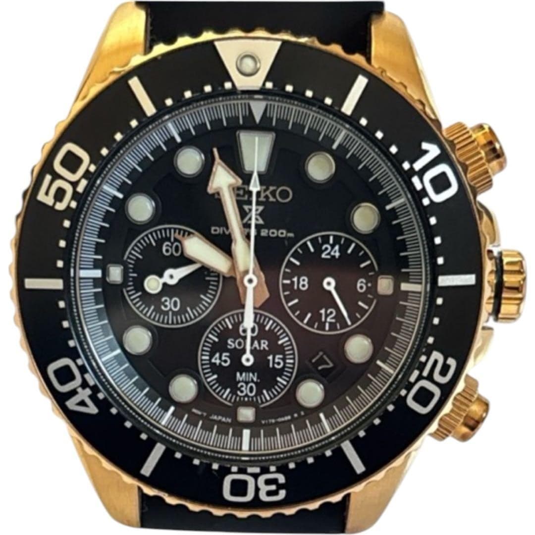 Seiko Prospex Solar Watch SSC618P1 Chronograph Diver Black Dial