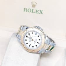 Rolex 35mm 18K Half Yellow Gold White Dial Yachtmaster REF: 168623 (2017)