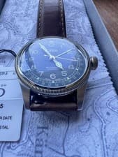 oris big crown pointer date blue/grey