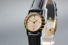 Vintage 1980s OMEGA De Ville Gold Dial Black Case Ref.591.0334 [Near Mint]