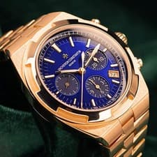 Vacheron Constantin Overseas Chronograph Blue Sunburst 18k Rose Gold MINT 5500V