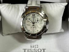 Tissot T Race Watch White Dial Chronograph Stainless Steel Rubber Premium