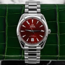 2024 Omega Seamaster Aqua Terra 38 Red Dial on Bracelet 220.10.38.20.13.003 B+P
