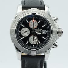 Breitling Super Avenger A13371 Mens Watch 48mm Steel BR797 Black Top