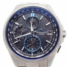 Casio Oceanus Solar Radio Watch Titanium Black Dial Used Japan