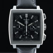 TAG Heuer Monaco CW2111 Black Automatic Chronograph 38mm Steel Men's Watch