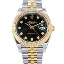 ROLEX Datejust 41 41mm Steel 18K Yellow Gold Black Dial 126333G