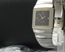 Near MINT / Case Rado Diastar 111.0333.3 High Tech Ceramic 3 Diamonds Qz Women's