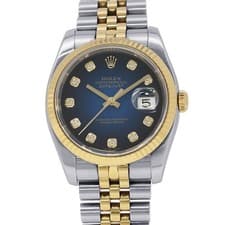 ROLEX Datejust 36mm Steel 18K Yellow Gold Blue Gradation Dial 116233G