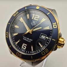TAG HEUER FORMULA 1 MENS WATCH WAZ1120 2-TONE GOLD PLATED SWISS QUARTZ WITH BOX.