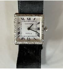 Rare 1920s Art deco Cartier Platinum Diamond Evening Watch