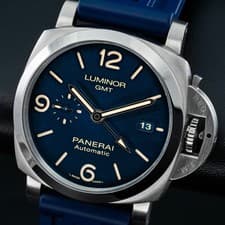 Panerai Luminor 1950 3 Days GMT 44mm Blue Dial PAM01033 Complete 2029 Warranty
