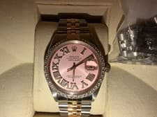 Pink Dial Rolex Diamond Bezel Watch Oyster Perpetual Datejust 40mm