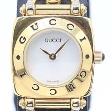 Gucci 6400L QZ White Dial Ladies Watch Working Vintage Luxury Japan Limited Rare