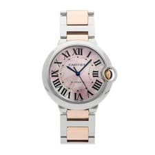 Cartier Ballon Bleu Steel Rose Gold Auto 36mm Pink MOP Bracelet Watch W6920033
