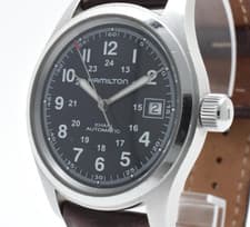 【Exc+5】HAMILTON Khaki H704450 Black Dial 38mm Automatic Men's Watch From JAPAN