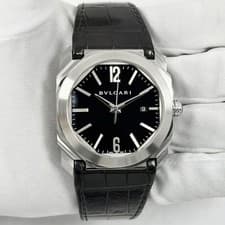 Bulgari Octo Solotempo Bgo 41 S 41MM Black Dial Stainless Steel