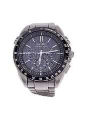 SEIKO 8B82-0AE0 Solar Analog Black Dial Stainless Watch Near Mint JAPAN