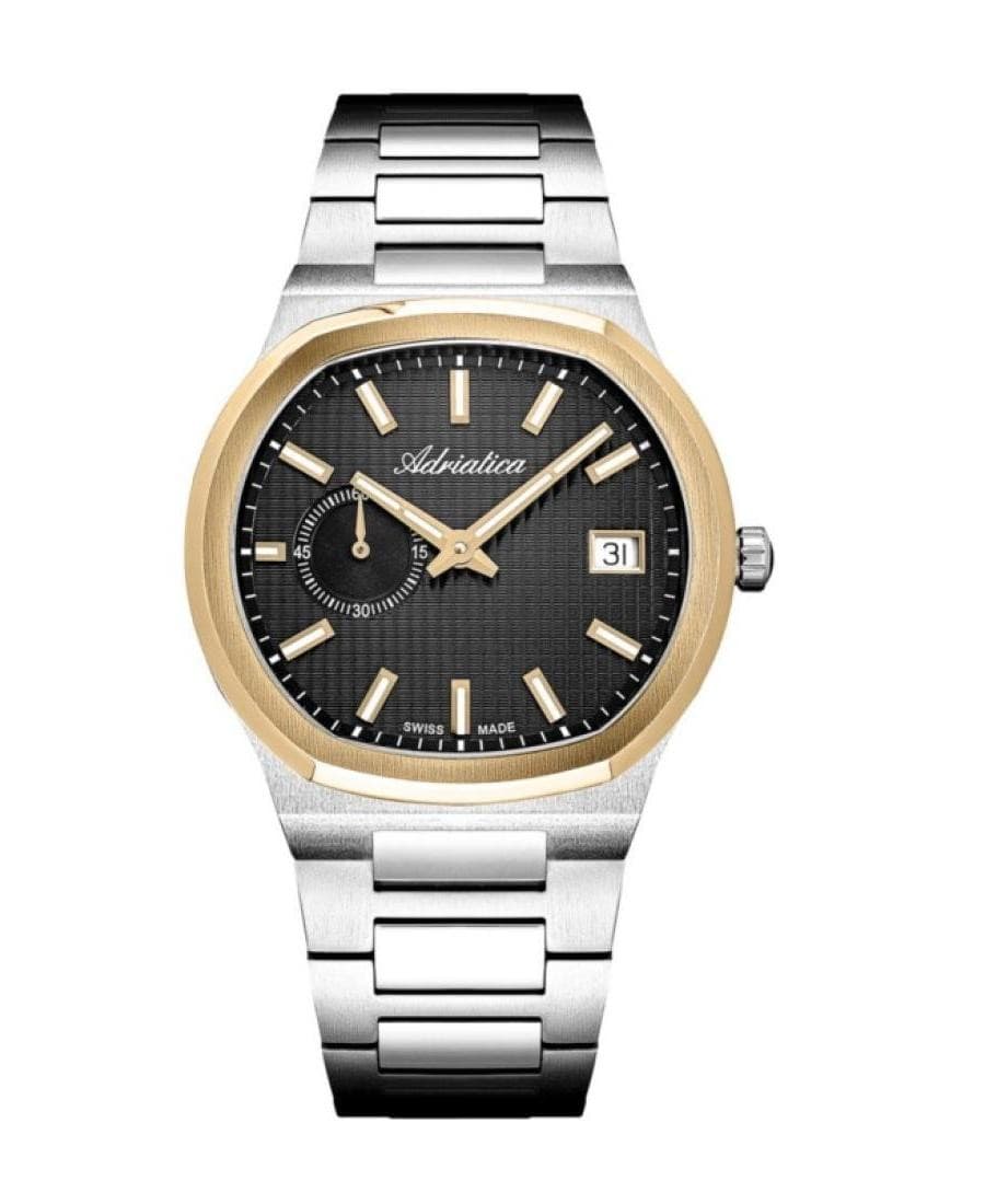 ADRIATICA Men Automatic Casual Watch Classic Dress Black Dial Waterproof Swiss 4