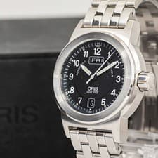 Full Set **NEAR MINT** ORIS Big Crown 7500 Automatic Black Swiss Made 39mm Men's
