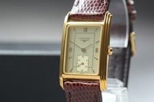 [Near MINT] Longines L4.689.2 Small Seconds Gold Dial Tank Quartz Men's Watch