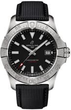 Breitling Avenger A17328 Black Dial Leather Strap Automatic 42mm Men's Watch