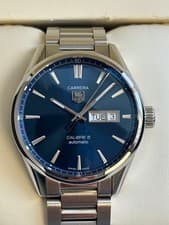 TAG Heuer Carrera Calibre 5 Automatic Watch WAR201E 41mm Blue Dial
