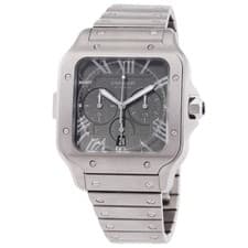 Cartier Santos De Cartier Chronograph Automatic Grey Dial Watch WSSA0078