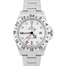 UNPOLISHED PAPERS Rolex Explorer II POLAR White 40mm 3186 REHAUT Steel 16570 BOX