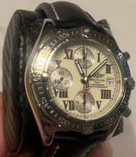 Breitling Chrono Cockpit A13358 Steel w/ Leather Strap Automatic 35mm