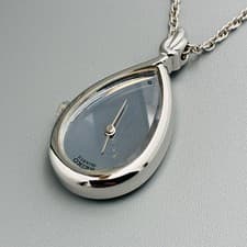 Seiko Drop-Shaped Pendant Watch Purple Blue Dial Working with New Battery SA410