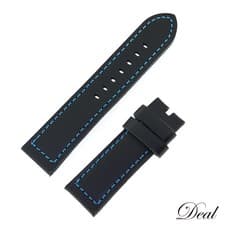 PANERAI Leather Watch Strap 24mm Black For Buckle Men’s Genuine Leather