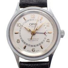 ORIS Pointer Date 7306 Manual Silver Dial Leather Boys' Watch