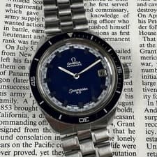 1969 OMEGA Seamaster 60 Blue Ref. 166.062 Big Crown With 1098 Bracelet