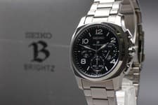 [NEAR MINT] SEIKO Brightz SAGJ005 7J21-0AA0 Qz Chronograph Titanium Men's Watch