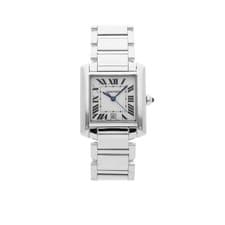 Cartier Tank Francaise White Gold Auto 24mm x 28mm Bracelet Watch W50011S3