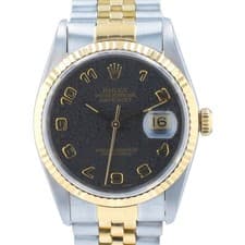 Rolex Datejust 16233 Two-Tone Factory Black Jubilee Dial 18KY SS Jubilee Watch
