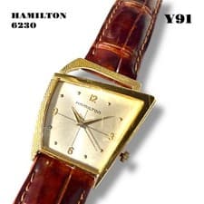 Hamilton Flight 6230 Quartz Gold Stainless Leather Watch Vintage