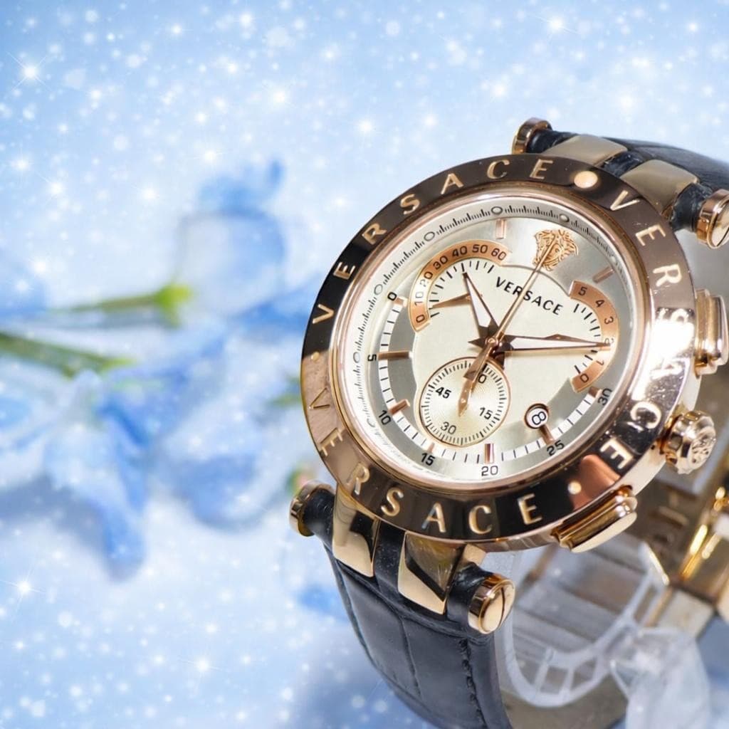 Versace Chrono Date Medusa Watch Quartz 41mm Mens Luxury Elegant wrist 20cm