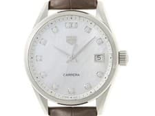 TAG HEUER Watch Carrera WBK1318.FC8258 Wristwatch Stainless Leather White Quartz