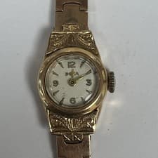 14k Rose Gold Doxa Ladies Watch, In Running Condition.  Likely 1950s Or 60s