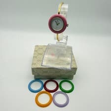 Gucci 1100L Change Bezel Gold Watch Wristwatch Mens Quartz