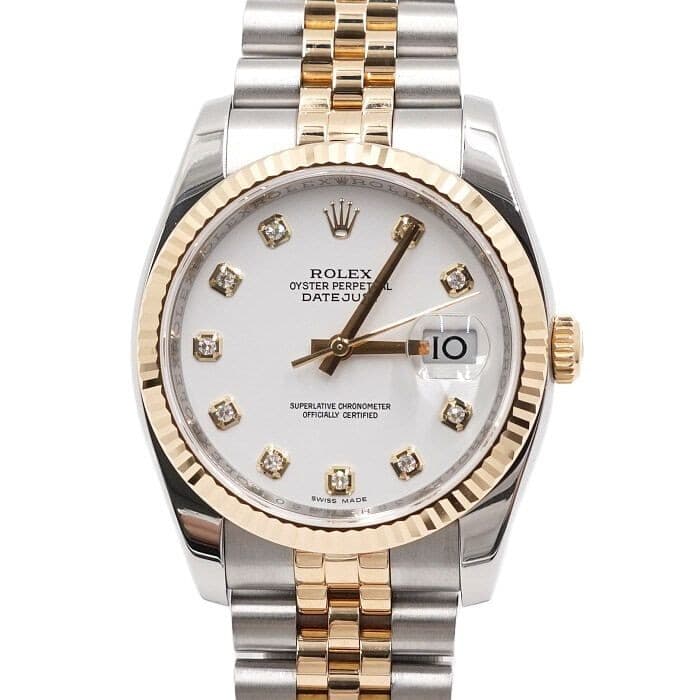 Rolex 116233 18K Gold Combination Datejust with 10P Diamonds White 155098514