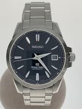 Grand Seiko Mens Watch Automatic Stainless BLK SLV SS 202503MOH Done Used