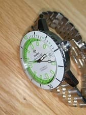 Zodiac Super Sea Wolf 53 Compression Neon Green White Automatic Watch STP3-13 NM