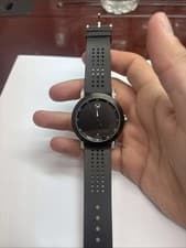 Movado Big Face Watch With Custom Natural Diamond Work On Lugs. Beautiful. As Is