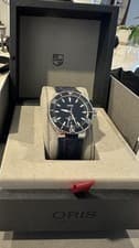 43.5 mm Oris Aquis Date with Blue Dial And Black Bezel. Warranty Till 2027/6.